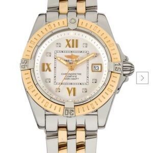 Breitling Gold and Silver Chronograph Watch